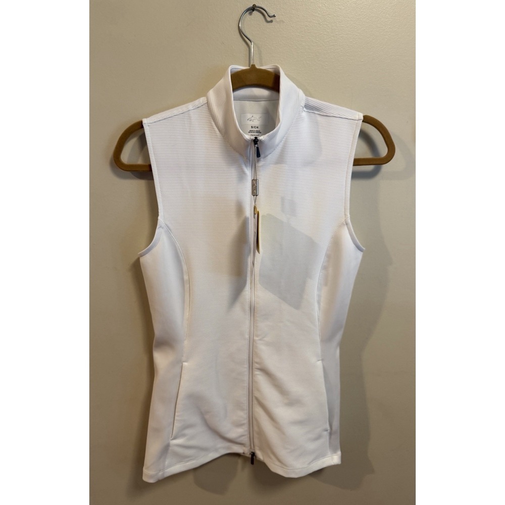 Greg Norman Women's Sleeveless Full Zip Golf Vest White Size S
